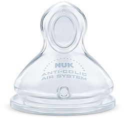 NUK baby bottle teat silicone anti-colic 0-6 months 2 pcs transparent