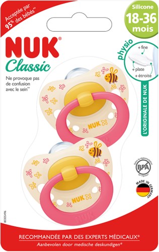Nuk - Classic - Pacifiers (2) - Sil - 18-36M - Bee