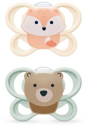 Nuk - Perfect Match Air - Pacifiers (2) - Sil - 0-6M - Fox/Bear (was NU-10730894)