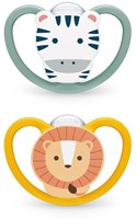 Nuk baby pacifier 18-36 months silicone Zebra Lion set of 2