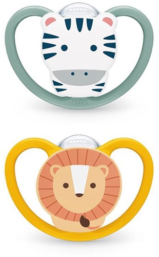 Nuk baby pacifier 18-36 months silicone Zebra Lion set of 2