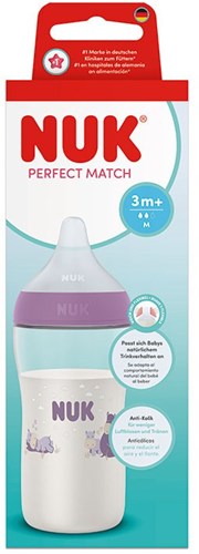 Nuk baby bottle Perfect Match 260ml anti-colic Hippo design 3M+-2