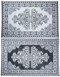 Esschert Design Persian outdoor rug garden carpet 186x120cm black-white