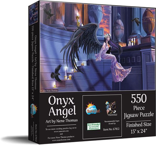 SunsOut puzzle Onyx Angel - 550 pieces fantasy jigsaw-2