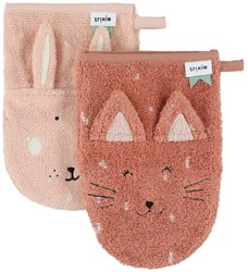 Trixie baby washcloths 2-pack organic cotton Mrs. Cat Mrs. Rabbit