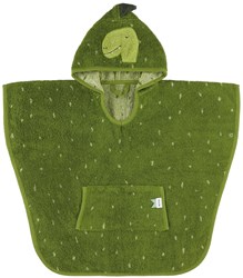 Trixie poncho kids Mr. Dino - soft cotton hooded towel green