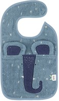Trixie baby bib Mrs. Elephant - organic cotton - blue - adjustable