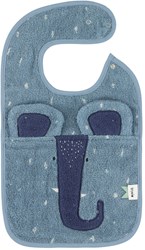Trixie baby bib Mrs. Elephant - organic cotton - blue - adjustable