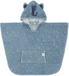 Trixie poncho organic cotton kids hooded towel Mrs Elephant blue