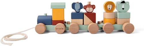 Trixie wooden animal train - FSC wooden toy - colourful animal train set
