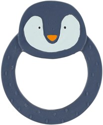 Trixie teether natural rubber baby toy Mr. Penguin blue