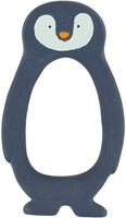 Trixie natural rubber baby teether grip toy Mr. Penguin blue