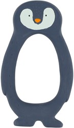 Trixie natural rubber baby teether grip toy Mr. Penguin blue