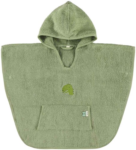 Trixie kids bath poncho green organic cotton - Aura Dino