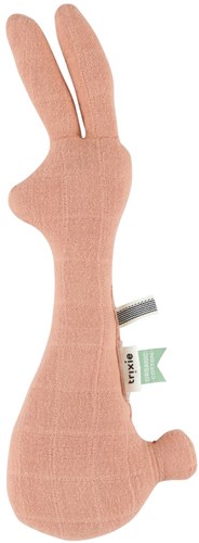 Trixie rattle bunny - organic cotton baby toy Bliss Coral