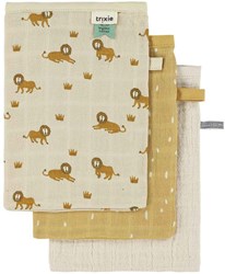 Trixie baby washcloths yellow 3-pack - soft tetra mix Lively Lion