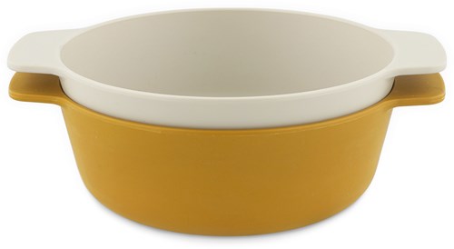 Trixie bowl PLA 2-pack - sustainable kids tableware mustard yellow
