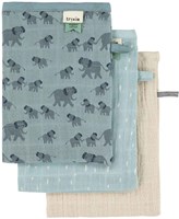 Trixie baby washcloths blue - Tetra 3-pack Enchanting Elephant set