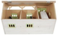 Horse stable toy Kids Globe 1:32 with 2 stalls and storage pink-3