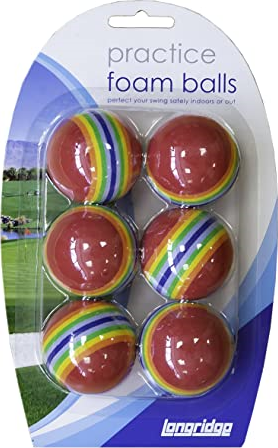 Longridge foam practice balls multi colour 6 pack golf toy
