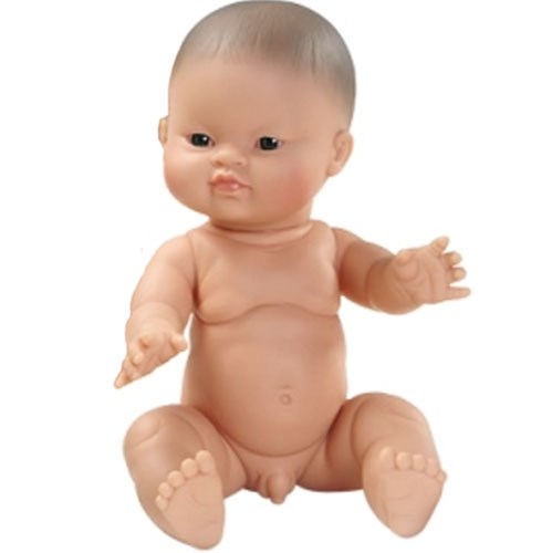 Paola Reina Gordi baby doll boy Asian blue eyes 34 cm doll
