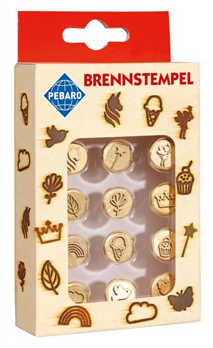 Pebaro Pebaro Brandstempels 12 stuks Unicorn Cupcake