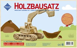 Pebaro wooden construction set excavator - creative educational toy kit