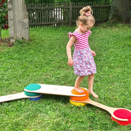 Pedalo balance toy wooden stacking block extra wide multicolor-3