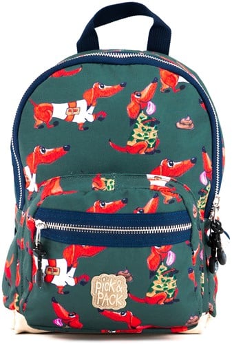 Pick & Pack Dachshund Backpack S Leaf Green