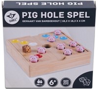 Engelhart Games Pig Hole Game - bamboo family game with 60 silicone piglets-3