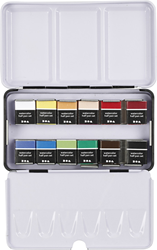 Creativ Company watercolour paint set - 12 colours in metal box - high pigmentation