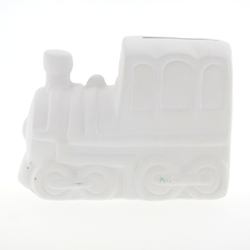 Pincello money box train ceramic white 9 cm painting kids