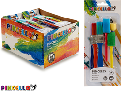 Pincello paintbrushes and sponges set - painting for kids - 6 pieces