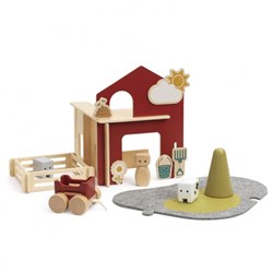 Micki wooden farm playset - farm play world 21 pieces
