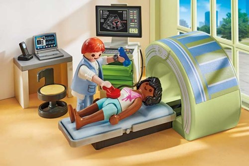 Playmobil MRI toy set hospital with patient - 71618-3