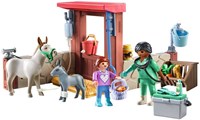 Playmobil farm vet playset with donkeys - animal toys-2