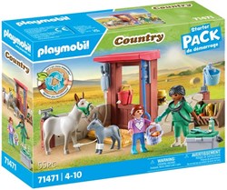 Playmobil farm vet playset with donkeys - animal toys
