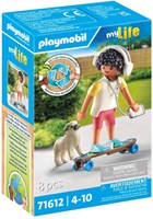 Playmobil play figure boy with dog - city life toy set