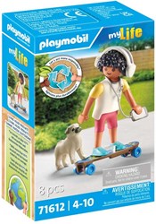 Playmobil play figure boy with dog - city life toy set