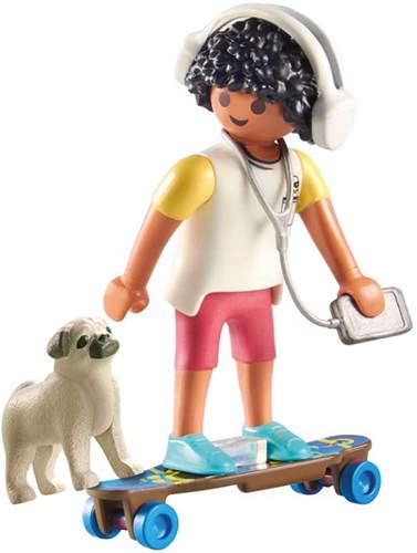 Playmobil play figure boy with dog - city life toy set-2