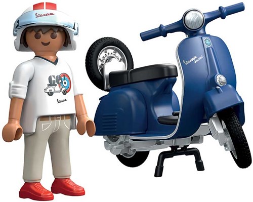 Playmobil Vespa toy scooter 1969 Sprint Veloce blue city life-2