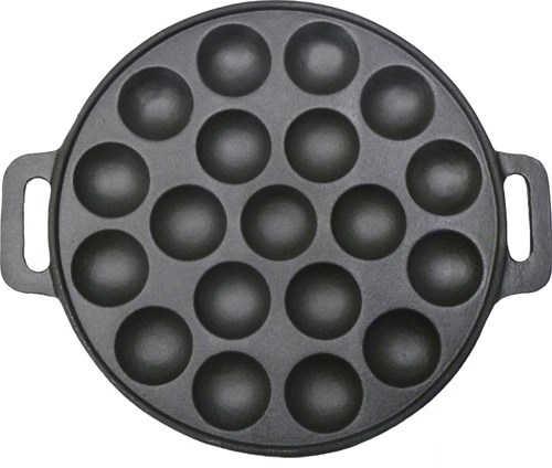ARO houseware cast iron poffertjes pan 19 pieces 24cm black