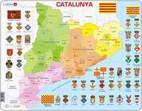 Larsen puzzle - Political map of Catalonia - educational toy - 70 pieces