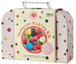 Buttonbag craft suitcase pompom making - creative toy set for children