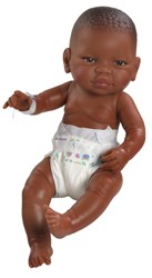 Paola Reina doll Bebitos dark boy 42cm with diaper toy doll