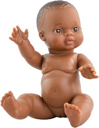 Paola Reina Gordi baby doll girl Amparo dark brown - 34 cm