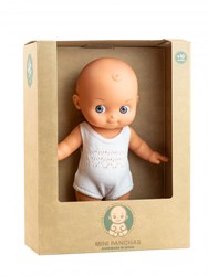 Paola Reina baby doll Mini Pancha - white romper and grey eyes 28cm
