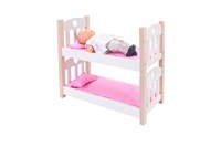 Angel Sports doll bunk bed wood pink white - doll bed toy-3
