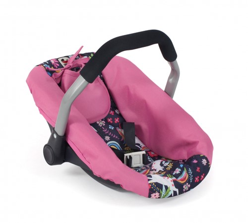 Bayer Chic Poppenautozitje (eenhoorn donkerblauw/roze)