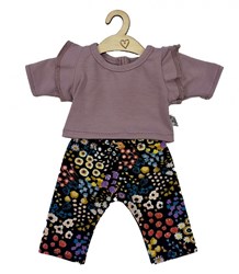 Hollie doll trousers and shirt lavender flowers doll clothing set